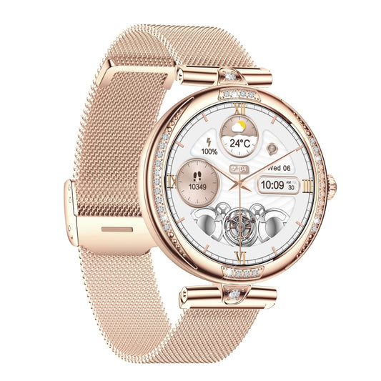 NX17 Pro 1.19 inch AMOLED Screen Steel Strap Smart Watch, Support Health Monitoring / Bluetooth Call(Gold) by bashfashion