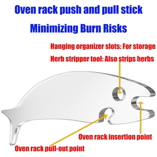 Acrylic Fish Shaped Oven Push Pull Rack Baking Push Pull Tool(White) by bashfashion