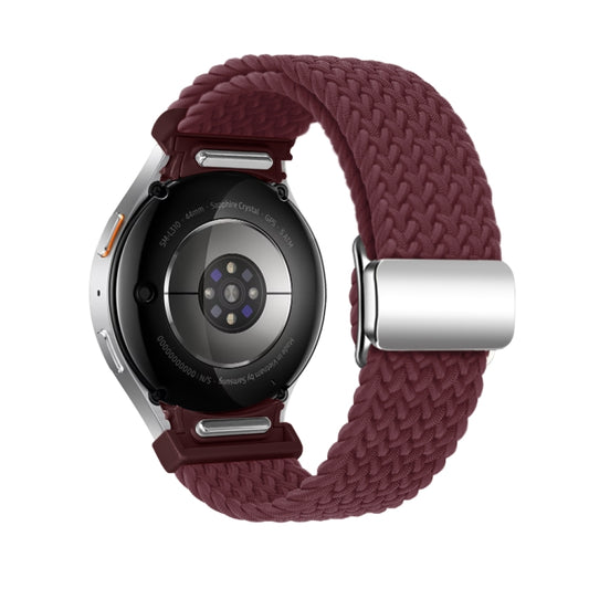 For Samsung Galaxy Watch 7 / 6 / 5 / 4 Nylon Loop Magnetic Buckle Watch Band(Wine Red) by bashfashion
