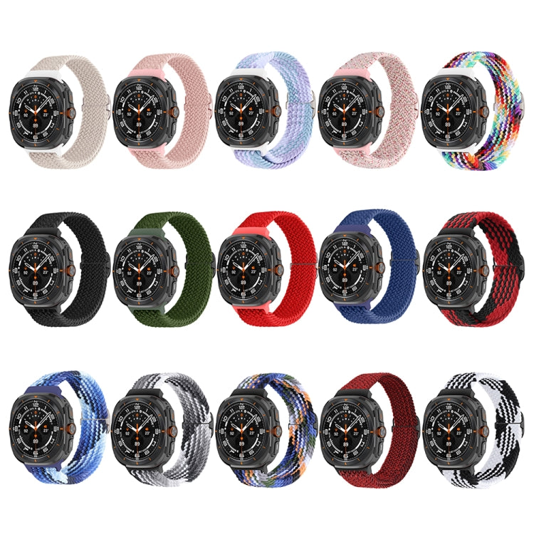 For Samsung Galaxy Watch Ultra 47mm / Ultra 2025 Slide Buckle Nylon Braided Watch Band(Starlight) by bashfashion