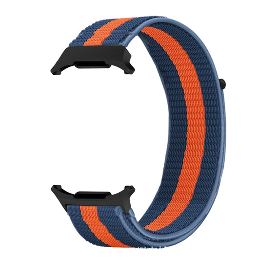 For Samsung Galaxy Watch Ultra 47mm / Ultra 2025 Plastic Connector Nylon Loop Watch Band(Blue Orange Blue) by bashfashion