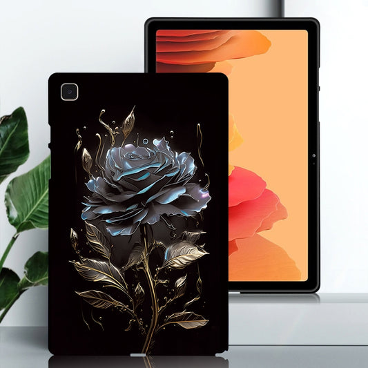 For Samsung Galaxy Tab A7 10.4 2020 Color Painting Pattern Smart Tablet TPU Case(Black Rose) by bashfashion