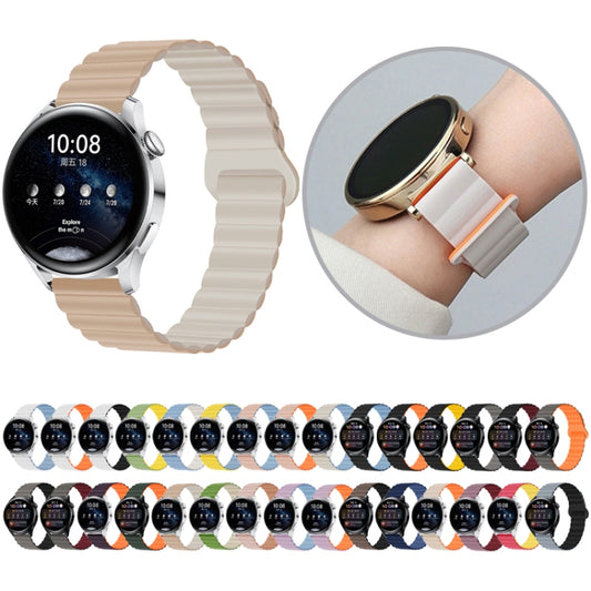 22mm Two Color Magnetic Silicone Watch Band(Dark Light Navy Blue) by bashfashion