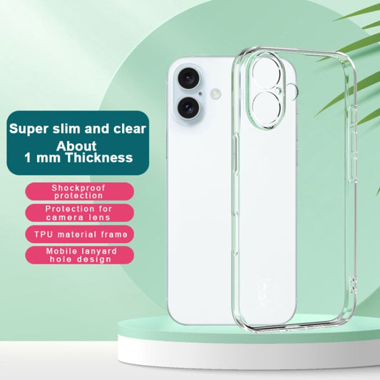 For iPhone 16 IMAK UX-5 Series Transparent TPU Phone Case(Transparent) by imak
