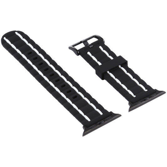 For Apple Watch 5 & 4 44mm / 3 & 2 & 1 42mm Silicone Wave Style Watch Band(White) by bashfashion