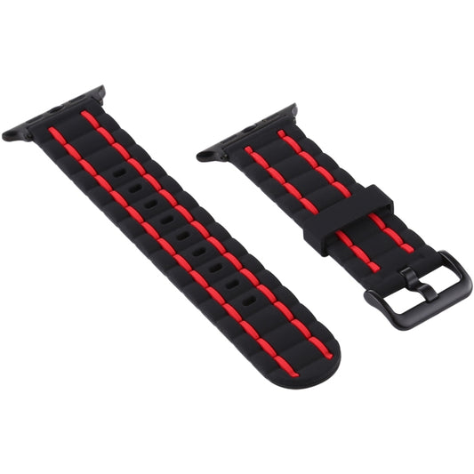 For Apple Watch Series 8&7 41mm / SE 2&6&SE&5&4 40mm / 3&2&1 38mm Silicone Wave Style Watch Band(Red) by bashfashion