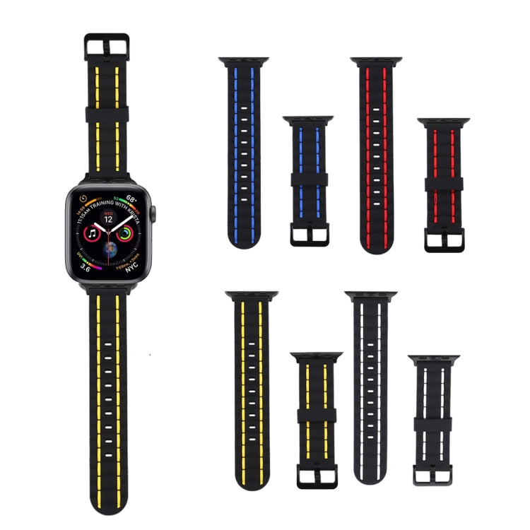 For Apple Watch Series 8&7 41mm / SE 2&6&SE&5&4 40mm / 3&2&1 38mm Silicone Wave Style Watch Band(Red) by bashfashion