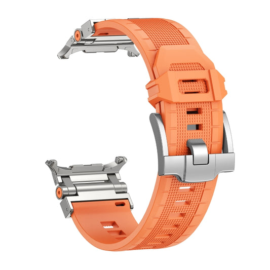 For Samsung Galaxy Watch UItra 47mm / Ultra 2025 Armor TPU Sports Watch Band(Orange Silver) by bashfashion