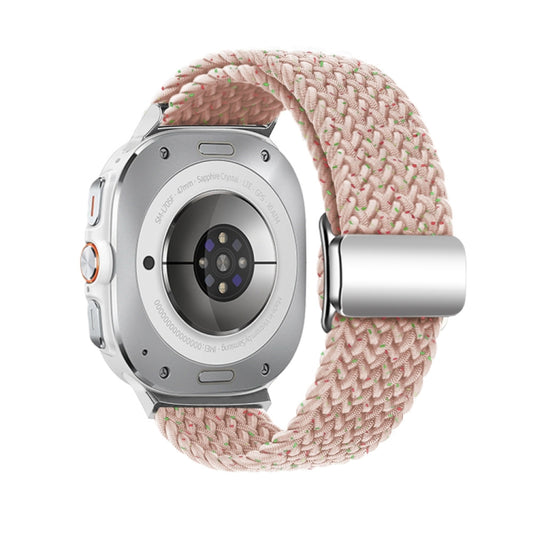 For Samsung Galaxy Watch Ultra 47mm / Ultra 2025 Nylon Loop Magnetic Buckle Watch Band(Starlight Pink) by bashfashion