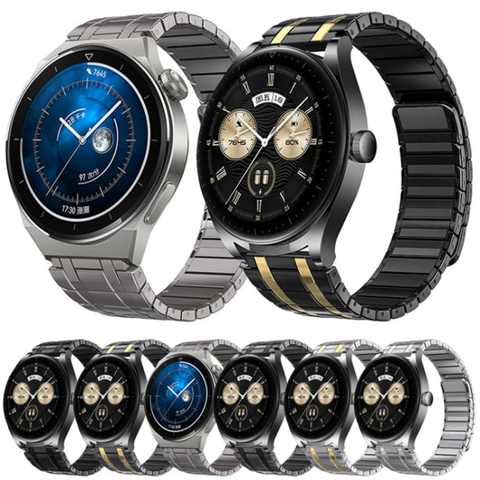 22mm AP Style Chain Magnetic Buckle Stainless Steel Watch Band(Black Gold) by bashfashion