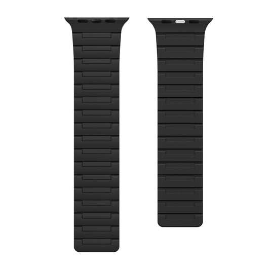 For Apple Watch Series 8 45mm Magnetic Silicone Watch Band(Black) by bashfashion