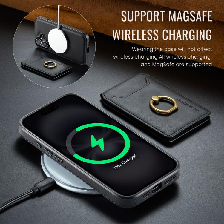 For iPhone 17 MAGKING K1 MagSafe Detachable Wallet RFID Back Cover Phone Case(Black) by MAGKING