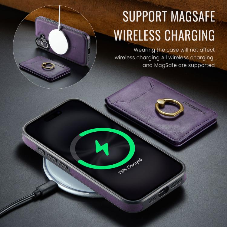 For iPhone 17 MAGKING K1 MagSafe Detachable Wallet RFID Back Cover Phone Case(Purple) by MAGKING