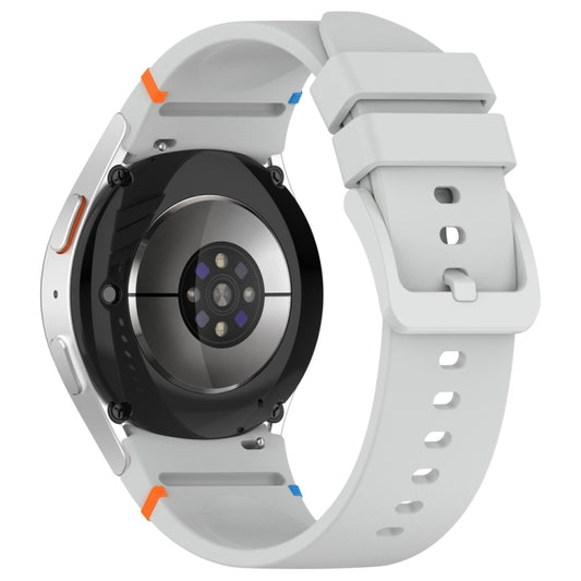 For Samsung Galaxy Watch 7 40 / 44mm Official Solid Color Stitched Silicone Watch Band(Light Grey) by bashfashion