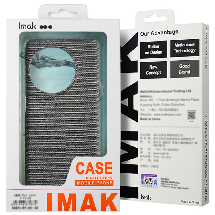For iPhone 16 imak Ruiyi Series Cloth Texture PU + PC Phone Case(Dark Grey) by imak