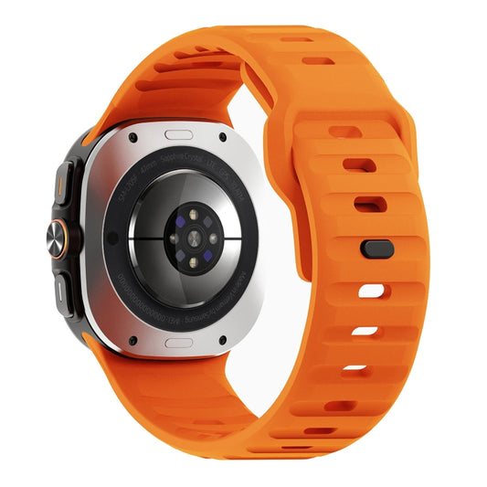 For Samsung Galaxy Watch Ultra 47mm / Ultra 2025 Wave Texture Reverse Buckle Silicone Watch Band(Orange) by bashfashion
