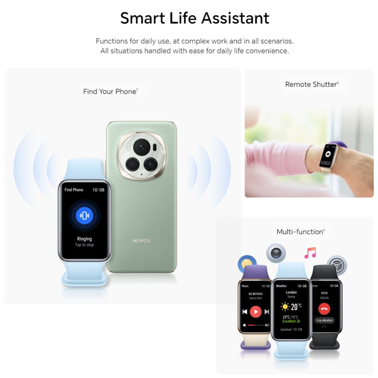 Honor Band 9, 1.57 inch AMOLED Screen, Support Heart Rate / Blood Oxygen / Sleep Monitoring, Standard Version(Blue) by Huawei