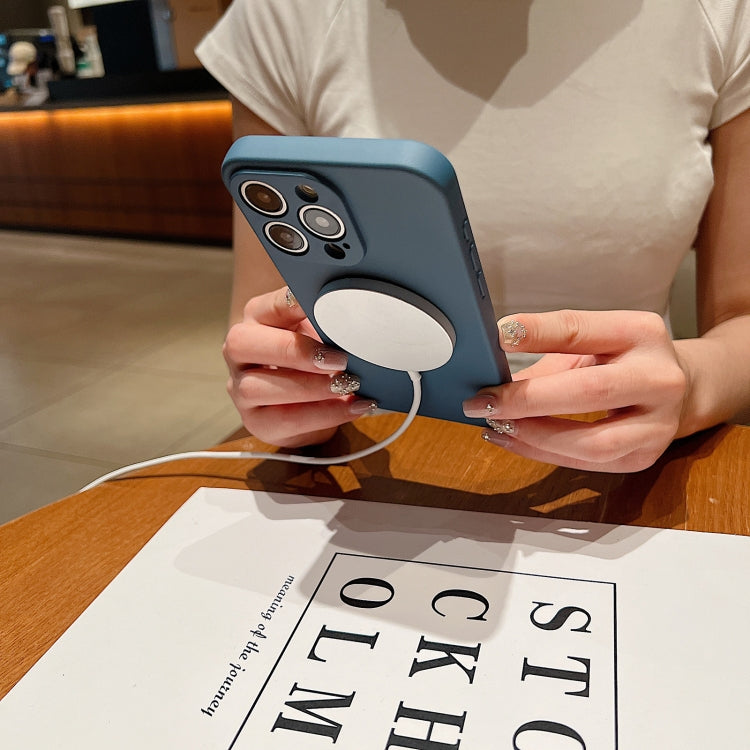 For iPhone 16e Solid Color Liquid Silicone MagSafe Magnetic Phone Case(Antique White) by bashfashion