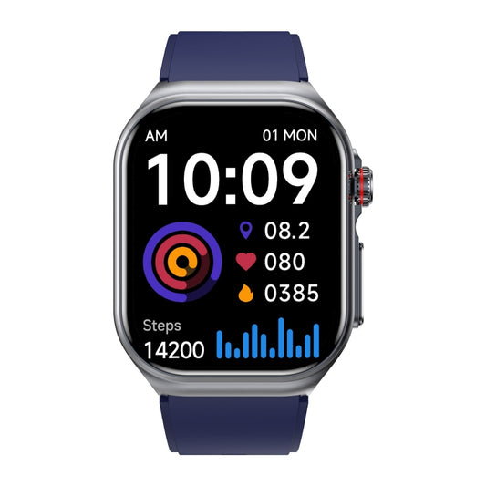 ET585 2.04 inch Silicone Strap IP68 Waterproof Smart Watch, Support ECG / Blood Composition Measurement(Blue) by bashfashion