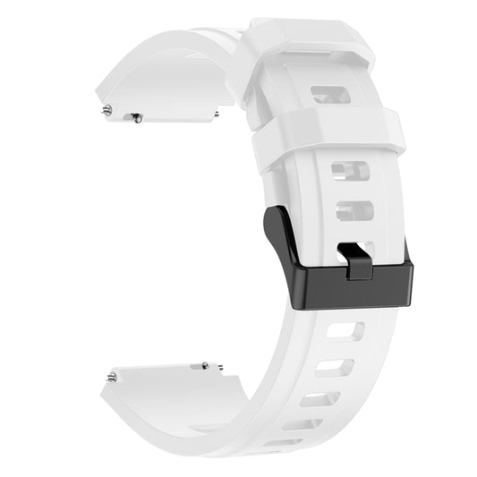 22mm Sports Style Steel Buckle Silicone Watch Band(White) by bashfashion