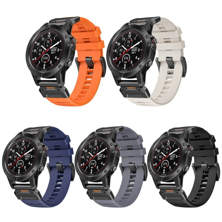 For Garmin Fenix 7X Fluororubber Quick Release Watch Band(Orange) by bashfashion