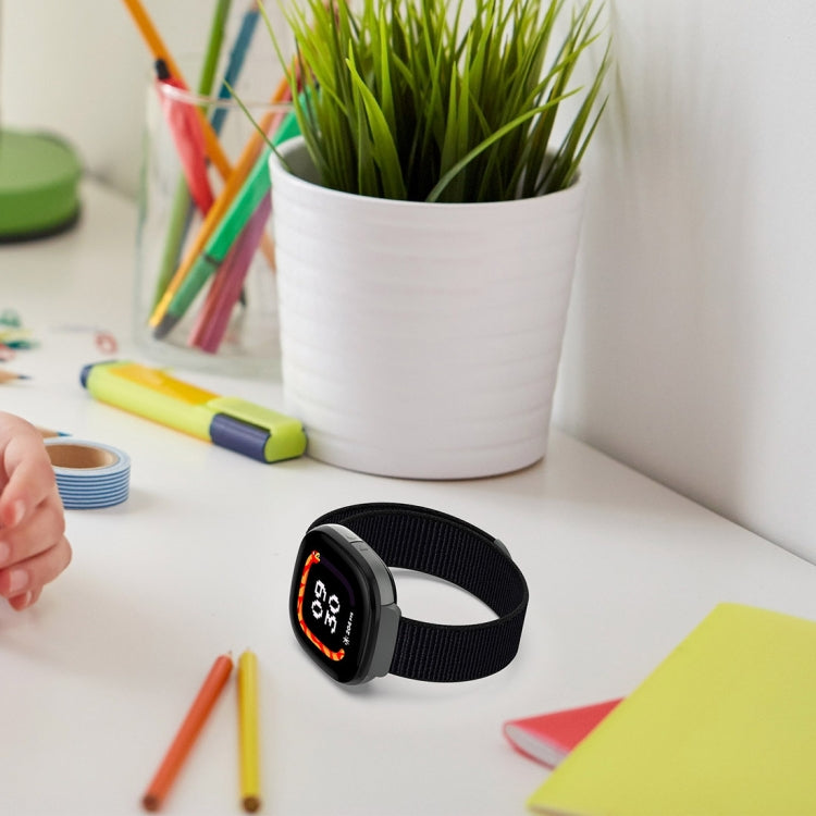 For Fitbit Ace LTE Nylon Loop Watch Band(Dark Blue) by bashfashion