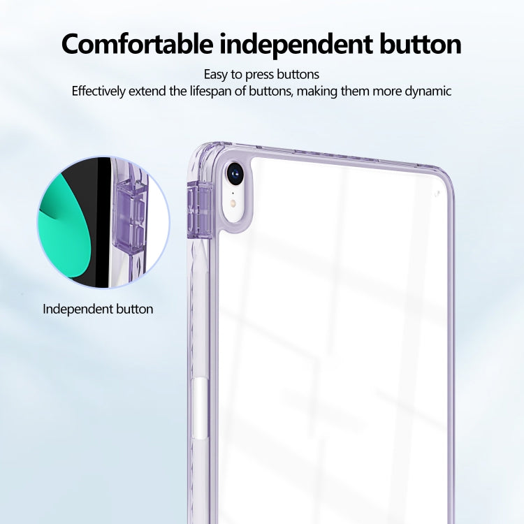 For iPad Air 13 2025 / 2024 Acrylic Hybrid TPU Tablet Case with Pen Slot(Purple) by bashfashion
