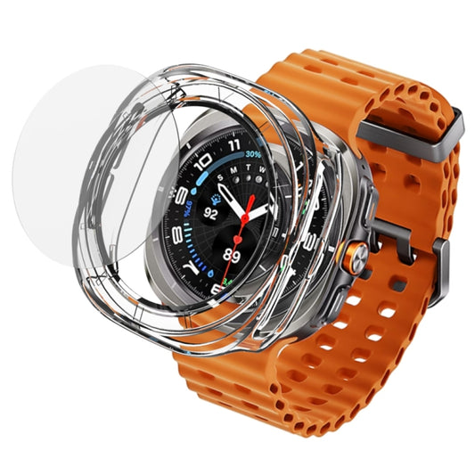 For Samsung Galaxy Watch Ultra 47mm / Ultra 2025 Tempered Glass Film Integrated PC Watch Protective Cover(Transparent) by bashfashion