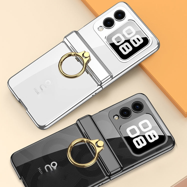 For Huawei nova Flip GKK Integrated Magnetic Folding Phantom Rotary Phone Case with Ring Holder(Black) by GKK