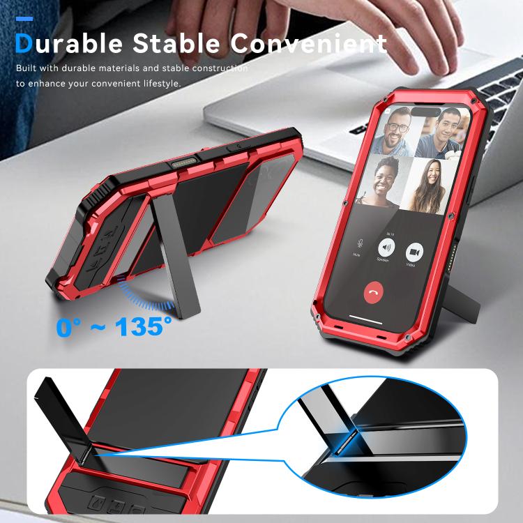 For iPhone 17 R-JUST Life Waterproof Dustproof Shockproof Holder Phone Case(Red) by R-JUST