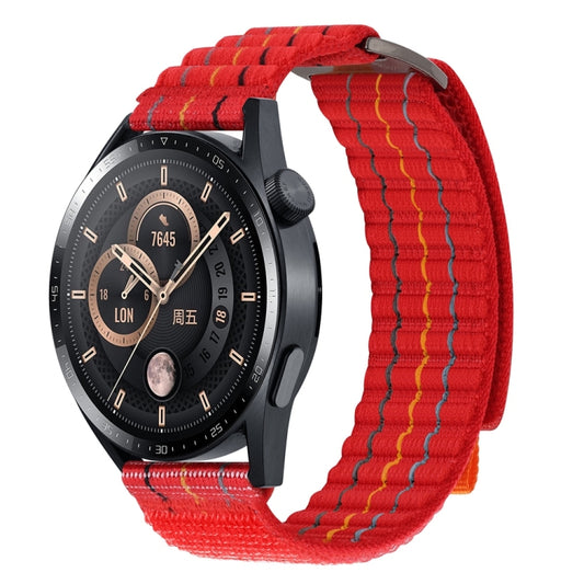 22mm Dual-Section Sports Style Nylon Loop Watch Band(Red) by bashfashion