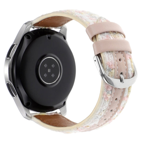 20mm Woolen Hybrid Leather Watch Band(Light Pink) by bashfashion