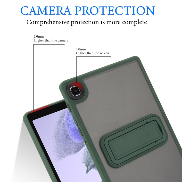 For Samsung Galaxy Tab A11 / A9 Skin Feel Holder PC Hybrid TPU Tablet Case(Dark Green) by bashfashion