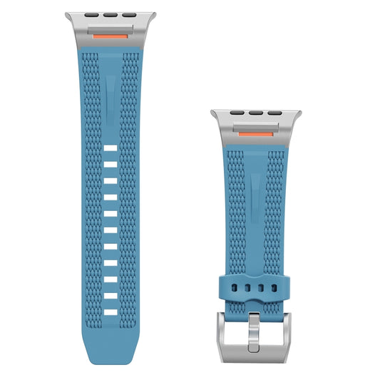 For Apple Watch 46mm / 49mm / 45mm / 44mm Trailblazer Woven Texture Silicone Watch Band(Premium Blue) by bashfashion