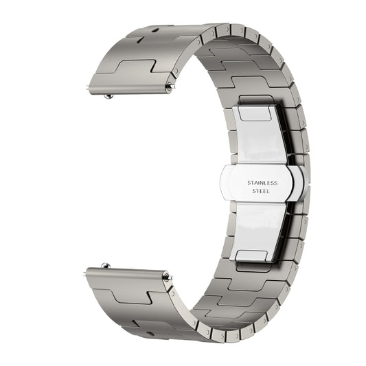 For Huawei GT4 46mm / GT5 46mm / GT5 Pro 22mm H-shaped Butterfly Buckle Stainless Steel Watch Band(Titanium Color) by bashfashion