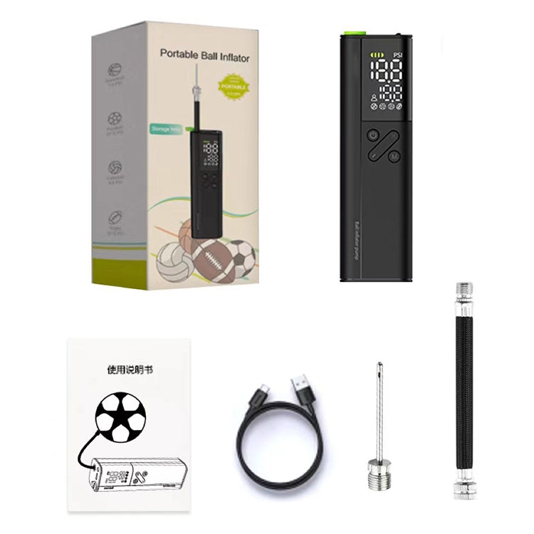 B7 Smart Electric Wireless Ball Air Pump With LED Display(Black) by bashfashion