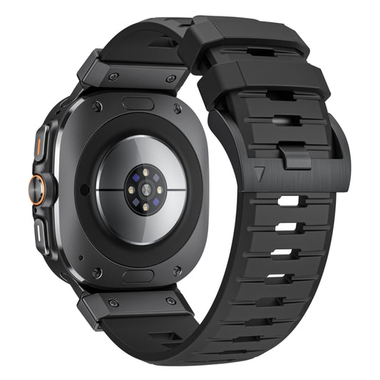 For Samsung Galaxy Watch Ultra 47mm / Ultra 2025 Steel Buckle Fluororubber Watch Band(Black) by bashfashion