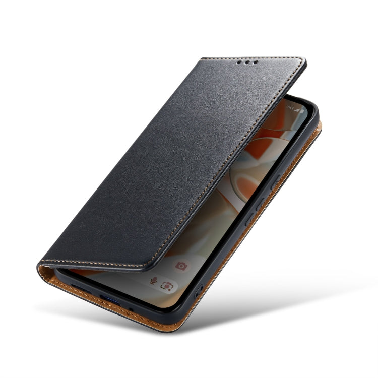 For Google Pixel 9 / 9 Pro Fierre Shann PU Genuine Leather Texture Phone Case(Black) by FIERRE SHANN