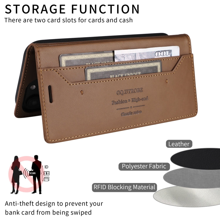 For Sony Xperia 1 III GQUTROBE G01 RFID Anti-theft Leather Phone Case(Brown) by GQUTROBE