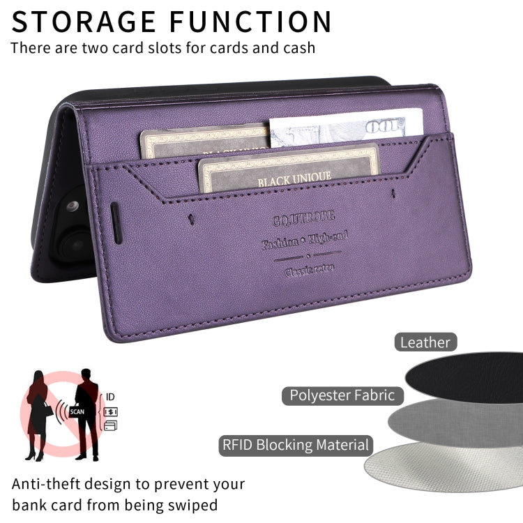For Sony Xperia 5 III GQUTROBE G01 RFID Anti-theft Leather Phone Case(Purple) by GQUTROBE