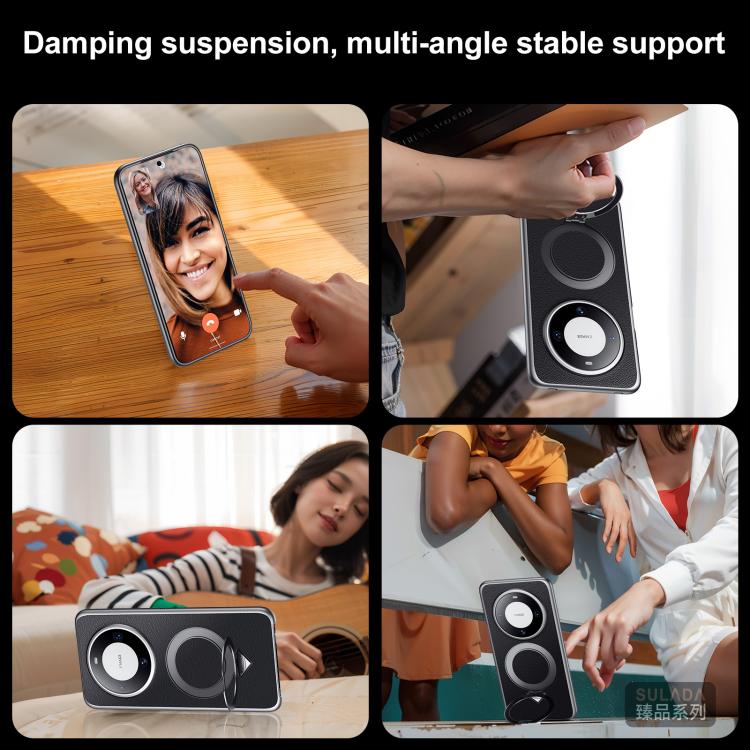 For Huawei Pura 70 Pro / 70 Pro+ SULADA Top Grain Leather MagSafe Magnetic Holder Phone Case(Brown) by SULADA