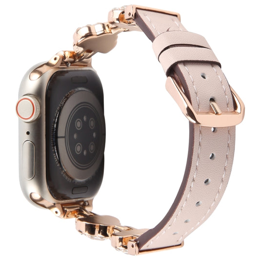 For Apple Watch 46mm / 49mm / 45mm / 44mm Microfiber Leather Diamond Slim Watch Band(Pink) by bashfashion