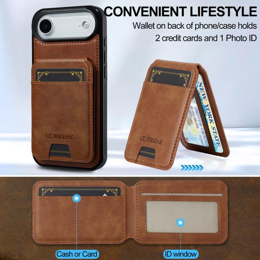 For iPhone Air LC.IMEEKE L3 Series Detachable RFID Card Bag Magsafe Phone Case(Brown) by LC.IMEEKE