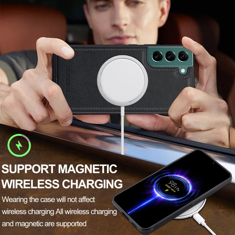 For Samsung Galaxy S22 5G LC.IMEEKE L3 Series Detachable RFID Card Bag Magsafe Phone Case(Black) by LC.IMEEKE