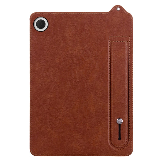 For Samsung Galaxy Tab A11+ / A9+ TPU Leather Back Tablet Case with Wristband(Brown) by bashfashion