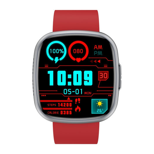 ET593 1.75 inch IPS Square Screen Smart Watch, ECG Electrocardiogram / Blood Sugar Monitoring(Red) by bashfashion