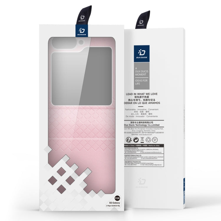 For Samsung Galaxy Z Flip6 / Flip7 FE DUX DUCIS Bril Series PU + TPU Phone Case(Pink) by DUX DUCIS