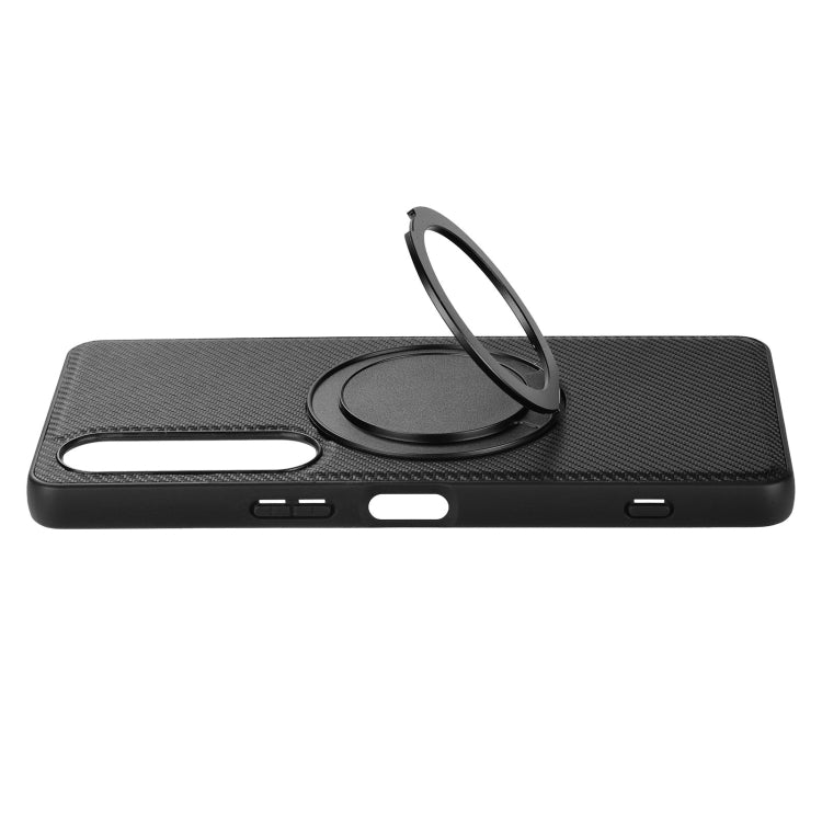 For Sony Xperia 10 IV ViLi TCY Series Kevlar Leather Texture Rotating Holder Phone Case(Black) by ViLi