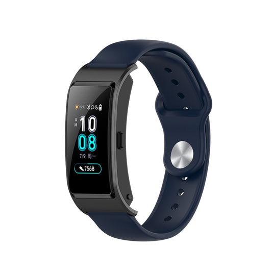 For Garmin Vivomove 3s / 4s 18mm Reverse Buckle Silicone Watch Band, Size: Large Size(Navy Blue) by bashfashion