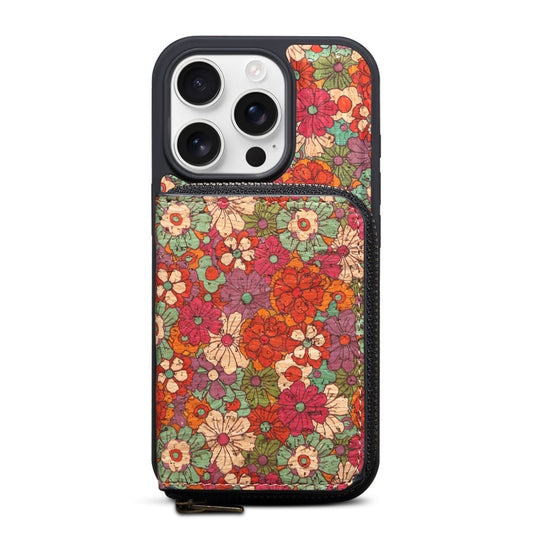 For iPhone 14 Pro Max Denior D23 MagSafe Detachable Zipper Wallet Holder Phone Case(Red) by Denior